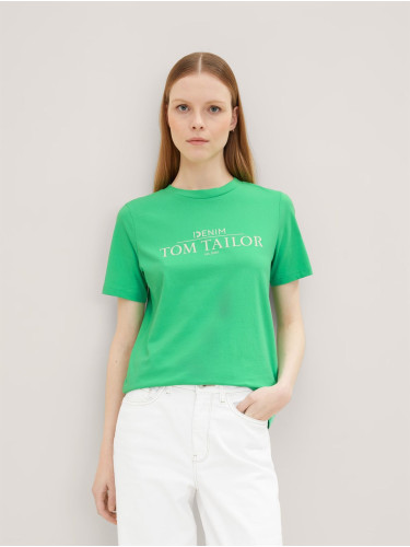 Зелена футболка Regular Fit від Tom Tailor для жінок