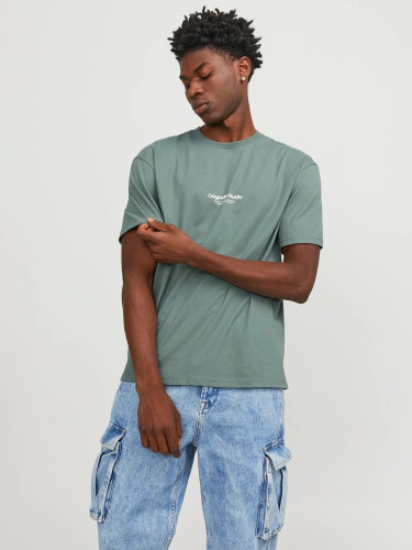 Футболка з принтом зеленого кольору Jack Jones – чоловічий фасон