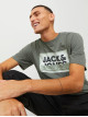 Чоловічі зелені футболки Jack Jones з принтом