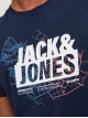 Чоловіча синя футболка з принтом Jack Jones