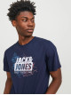 Чоловіча синя футболка з принтом Jack Jones