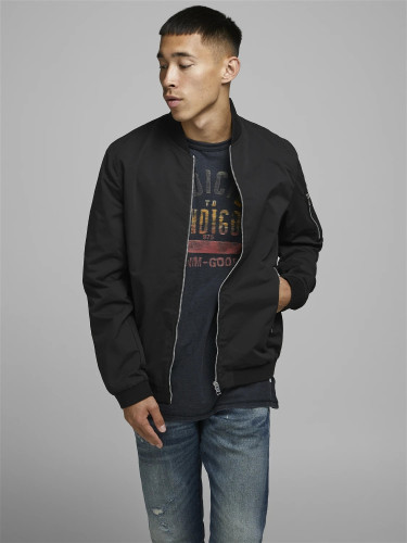 Бомбер чорний Jack & Jones для чоловіків - стильний чоловічий фасон
