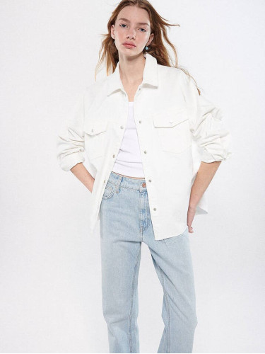 Біла джинсова сорочка з довгим рукавом Mavi для жінок