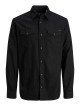 Чоловіча сіря джинсова сорочка з довгим рукавом Jack Jones Slim