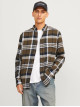 Чоловіча зелена сорочка в клітинку Jack Jones з довгим рукавом Slim Fit
