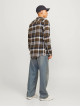 Чоловіча зелена сорочка в клітинку Jack Jones з довгим рукавом Slim Fit