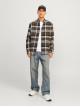 Чоловіча зелена сорочка в клітинку Jack Jones з довгим рукавом Slim Fit