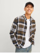Чоловіча зелена сорочка в клітинку Jack Jones з довгим рукавом Slim Fit