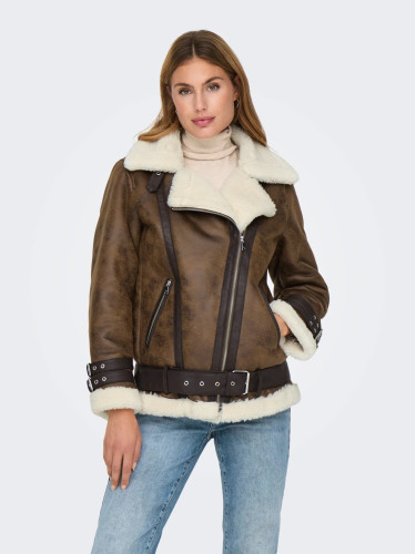 Коротка коричнева дублянка Only для жінок - стиль і комфорт.