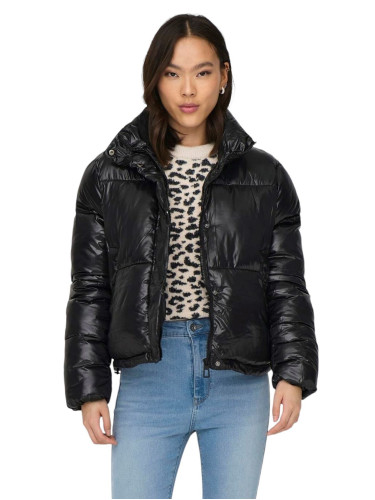 Коротка чорна зимова куртка Only, стильна жіноча модель