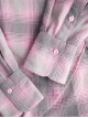 Жіноча фіолетова сорочка в клітинку з довгими рукавами Relaxed Fit
