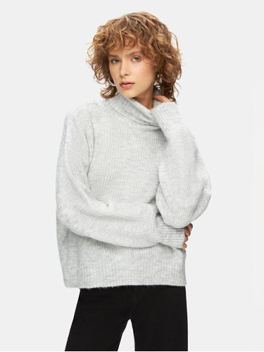 Жіночий сірий светр LTB з коміром-стійкою