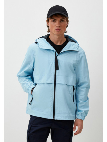 Демісезонна блакитна коротка куртка з капюшоном Tom Tailor для чоловіків