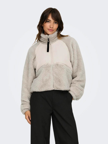 Бежева тедді-куртка, коротка зимова модель Only для жінок