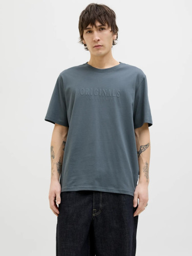 Футболка сірого кольору з принтом Regular Fit для чоловіків