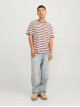 Чоловіча футболка Jack Jones в смужку, коричневий Relaxed Fit