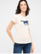 Жіноча бежева футболка Mustang з принтом, приталений крій Slim Fit