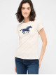 Жіноча бежева футболка Mustang з принтом, приталений крій Slim Fit