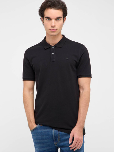 Полото чорне з приталеним кроєм від Mustang, чоловічий фасон