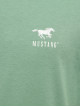 Чоловіча зелена футболка Mustang Regular Fit з лого-принтом