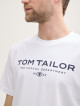 Чоловіча біла футболка Tom Tailor з лого-принтом, стандартний крій