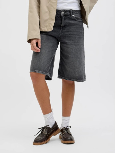 Довгі темно-сірі джинсові шорти Relaxed Fit для жінок.