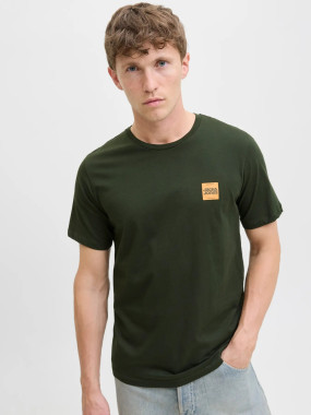 Зелена футболка з принтом Regular Fit Jack Jones для чоловіків