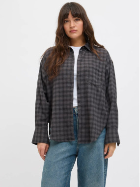 Сорочка в клітинку сірого кольору Relaxed Fit JJXX для жінок