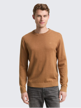 Светр коричневий Tom Tailor для чоловіків, стильний чоловічий фасон