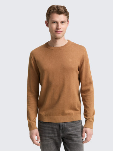 Светр коричневий Tom Tailor для чоловіків, стильний чоловічий фасон