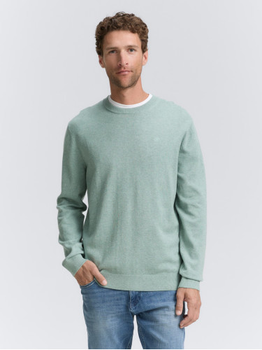 Светр зелений базовий Regular Fit Tom Tailor для чоловіків