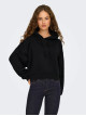 Худі кроп чорне Relaxed Fit з капюшоном Only для жінок