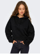 Худі кроп чорне Relaxed Fit з капюшоном Only для жінок
