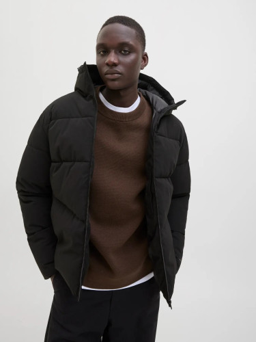 Зимова чорна куртка Jack Jones, коротка, чоловічий фасон